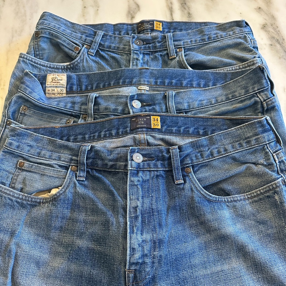 J Crew Classic Blue Denim Jeans set of 3 - 34x30
